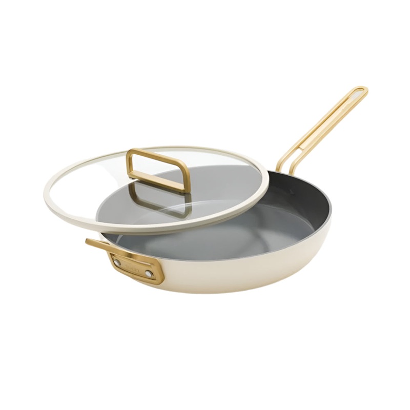 GreenPan Stanley Tucci Ceramic Nonstick Frypan with Lid White 30cm