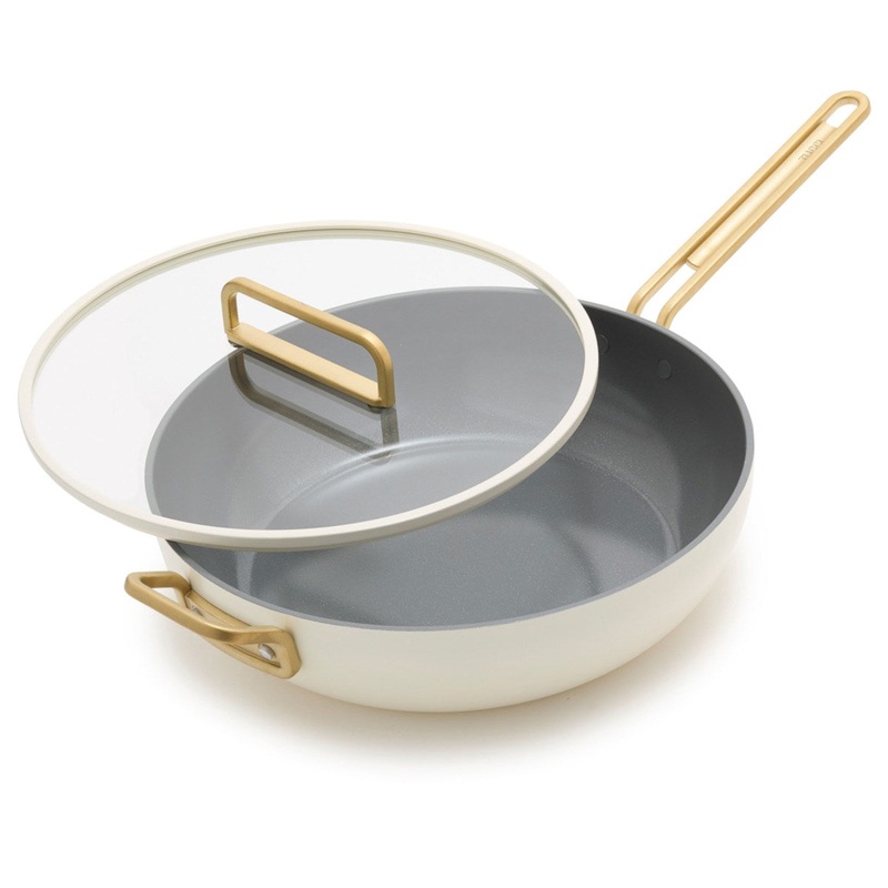 GreenPan Stanley Tucci Ceramic Nonstick Frypan with Lid White 33cm (6.15L)
