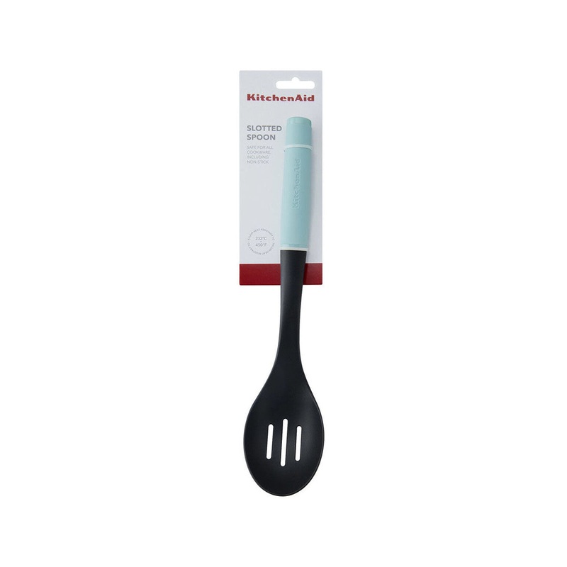 KitchenAid Classic Plastic Soft Grip Slotted Spoon Mineral Water