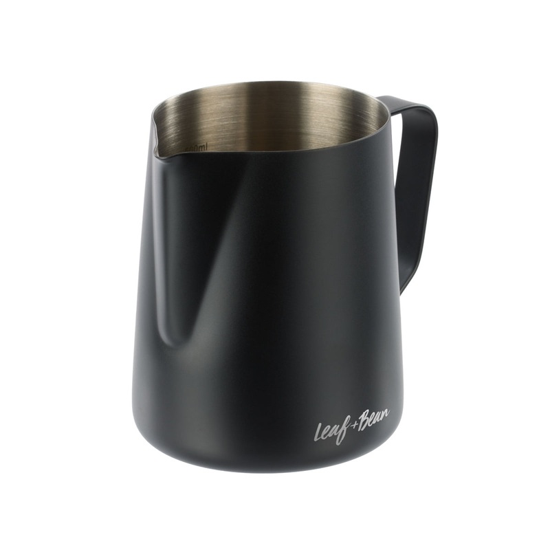 Leaf & Bean Stainless Steel Frothing Jug Black 600ml
