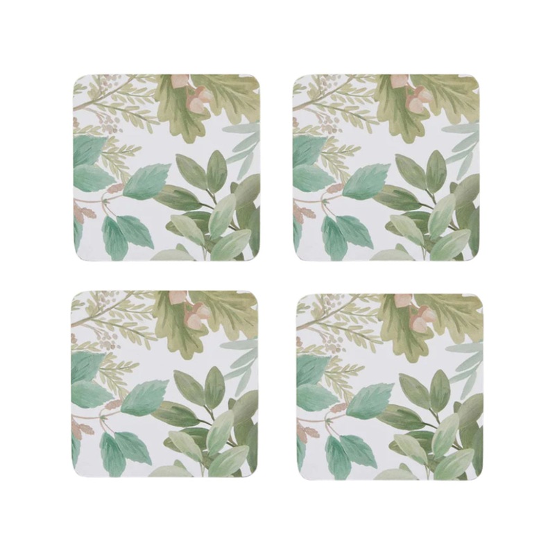 Madras Link Naree Square Coaster Green Set of 4