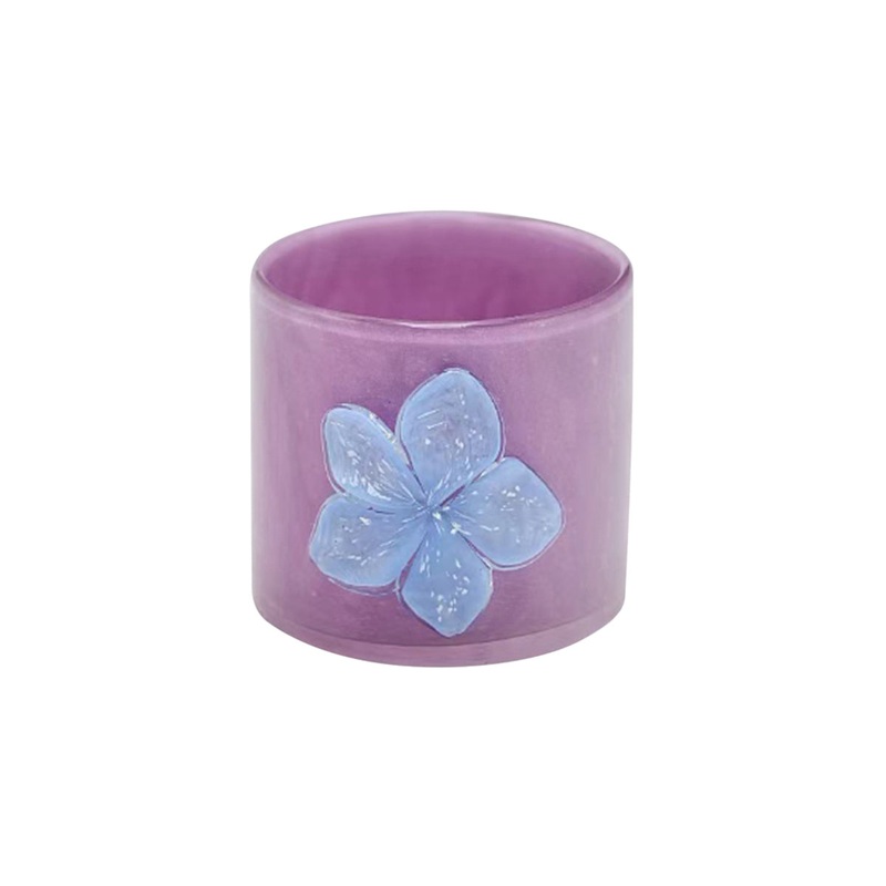 Cora Glass Flower Pot Lavender/Blue 11 x 9cm