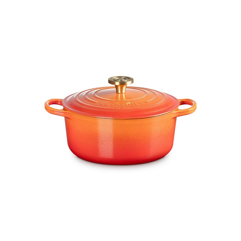 Le Creuset Signature Cast Iron Round Casserole Flamme Dore 24cm (4.2L)