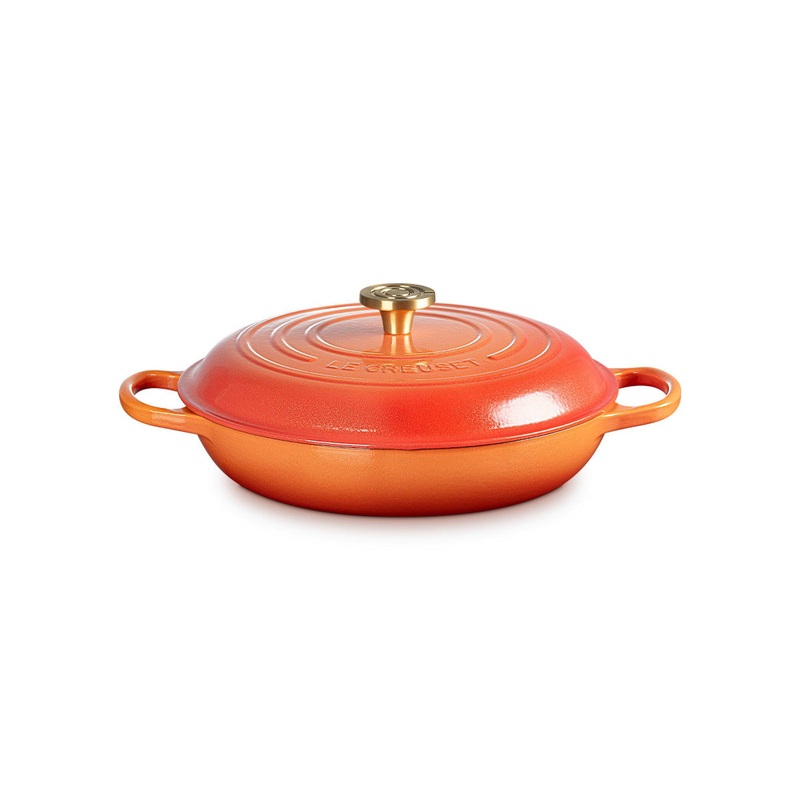 Le Creuset Signature Cast Iron Shallow Casserole Flamme Dore 30cm (3.5L)