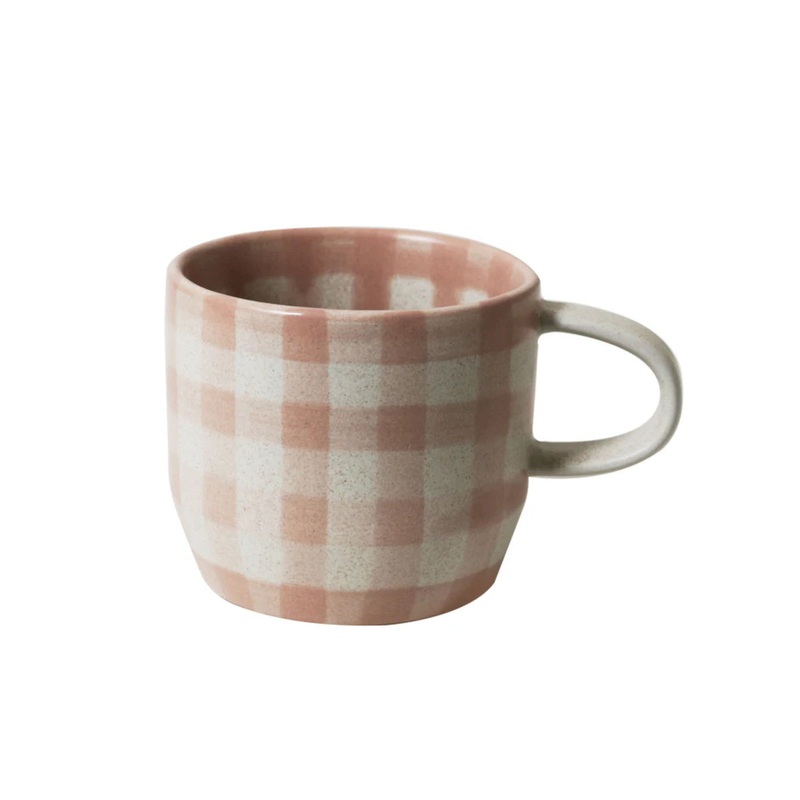 Robert Gordon Cat's Pyjamas Mug Soft Terracotta Check 350ml