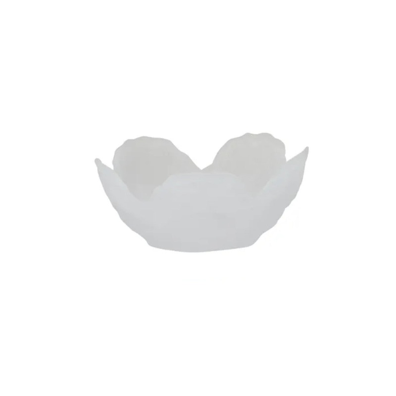Sienna Glass Wavy Bowl White 16 x 7cm