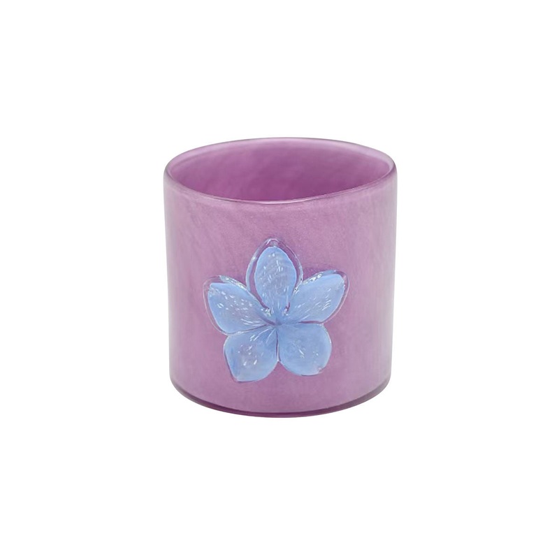 Swing Gifts Cora Glass Flower Pot Lavender/Blue 11 x 14cm