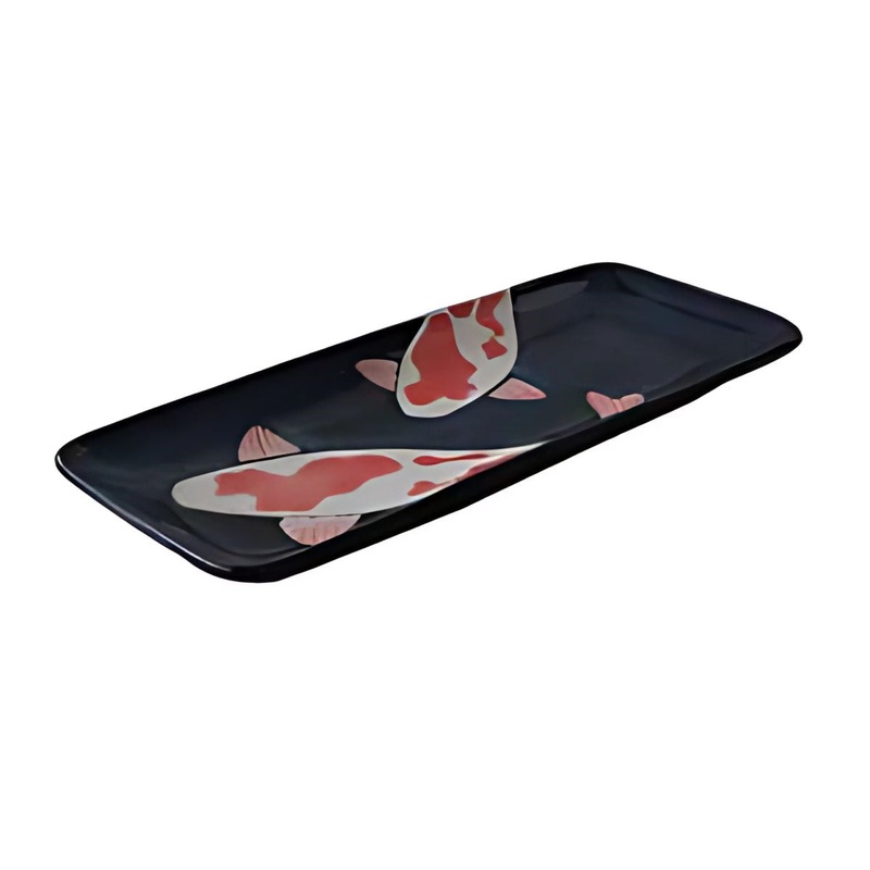 Concept Japan Aizome Koi Carp Rectangular Plate 12.5 x 29cm