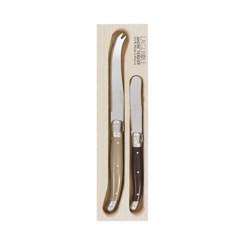 Laguiole Andre Verdier Debutant Cheese Knife La Terre Set of 2