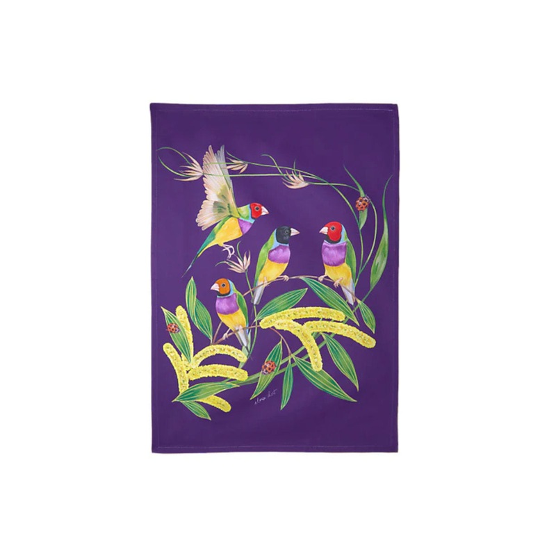 Maxwell & Williams Eloise Short Lyric Gouldian Finch Tea Towel