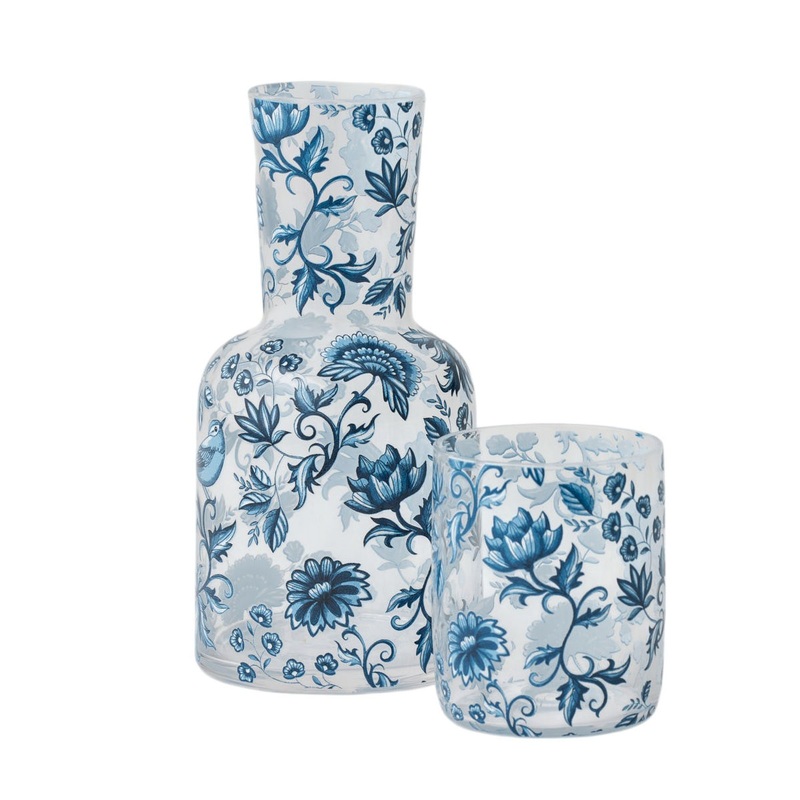 Pilbeam Living Chinoiserie Water Carafe Set Blue 770ml