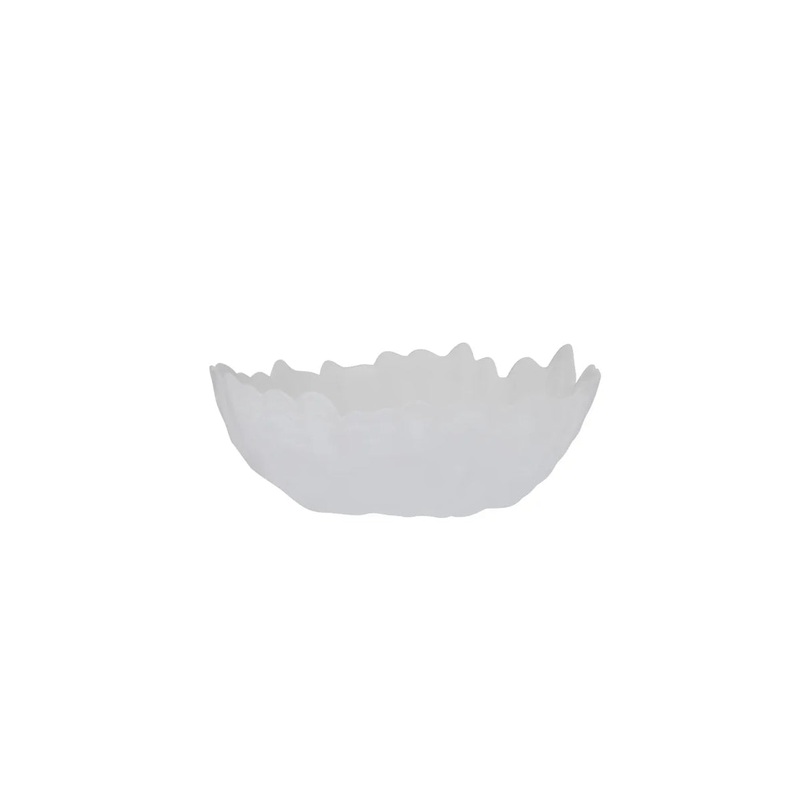 Sienna Wavy Glass Bowl White 26 x 10cm