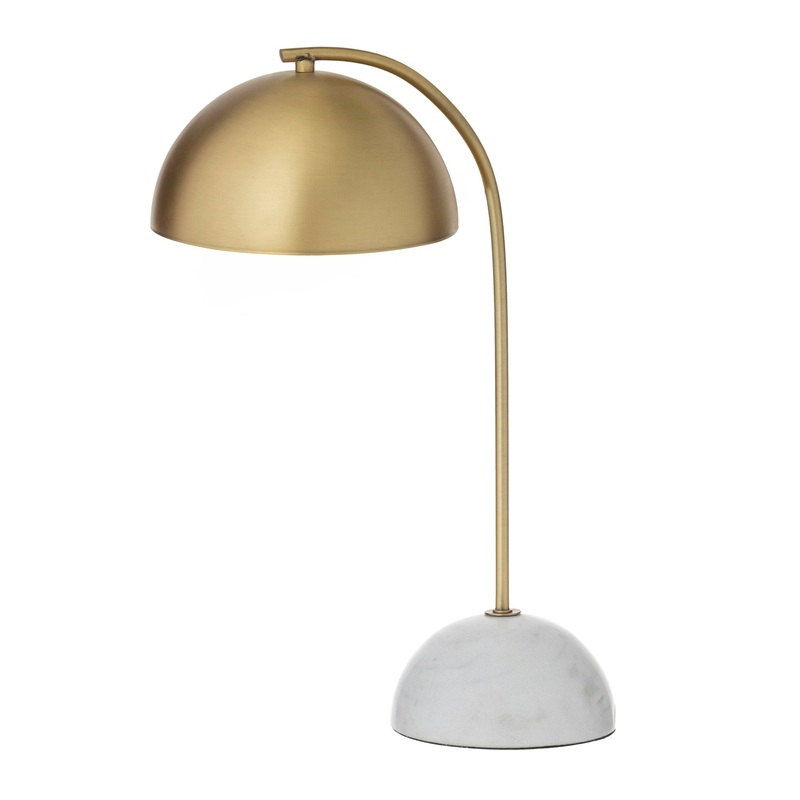 Amalfi Atticus Table Lamp Brass & White 20x29x48cm
