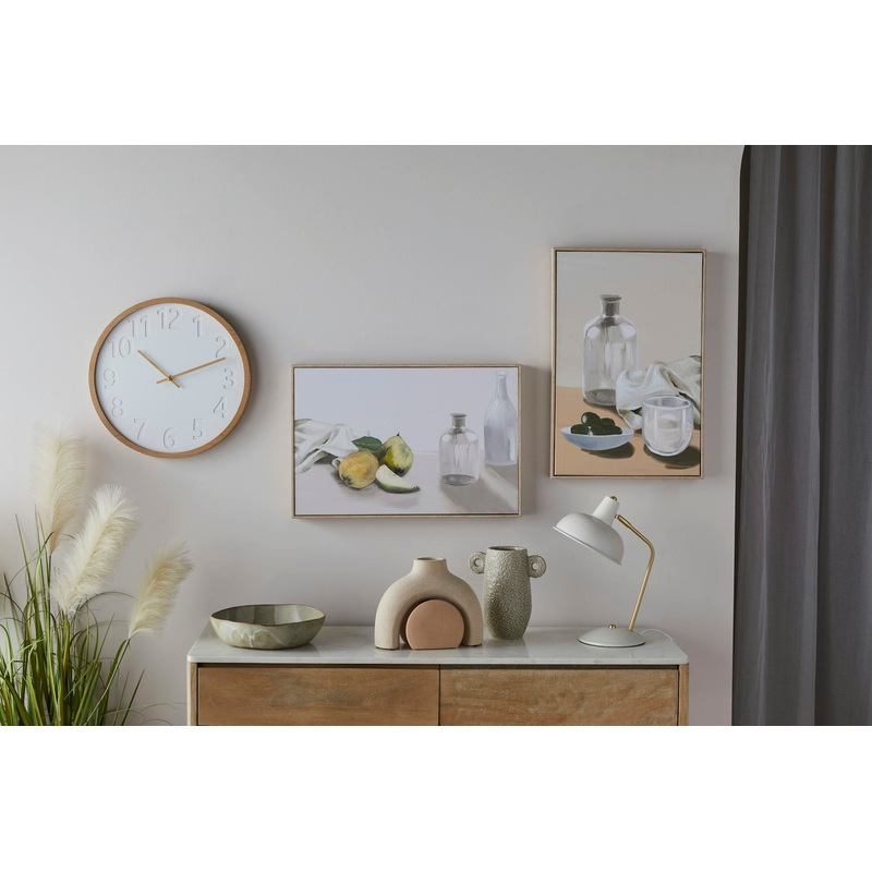 Amalfi John Wall Clock 41.5x3.5x41.5cm White/Natural