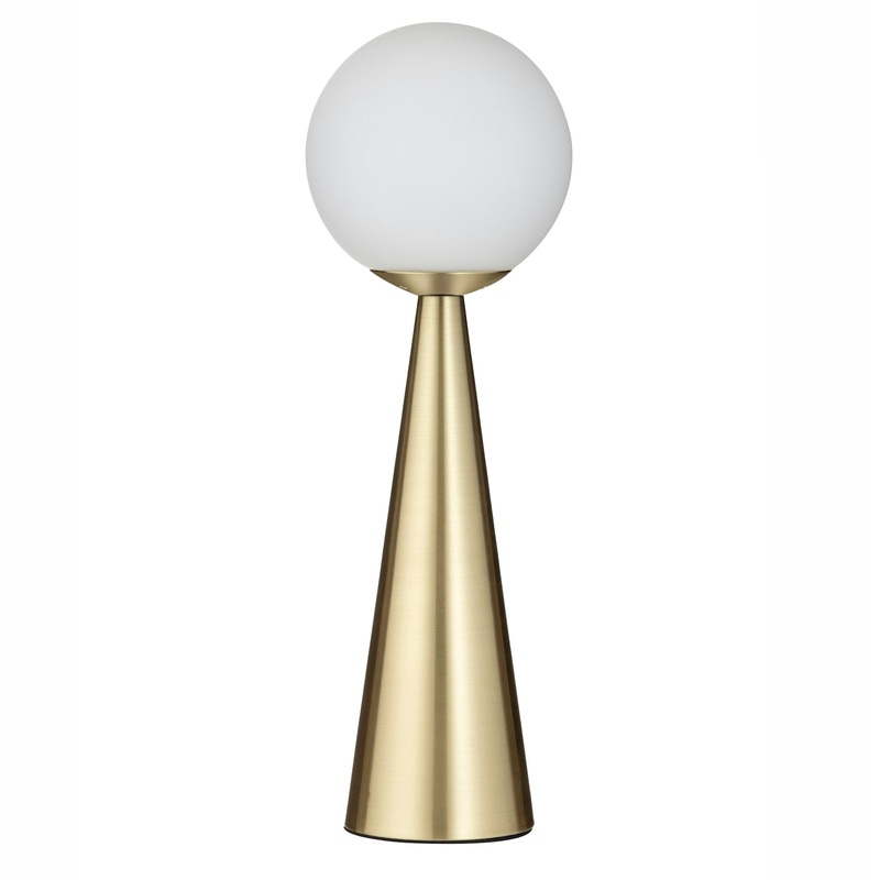Amalfi Orion Table Lamp Gold & White 15x15x45cm