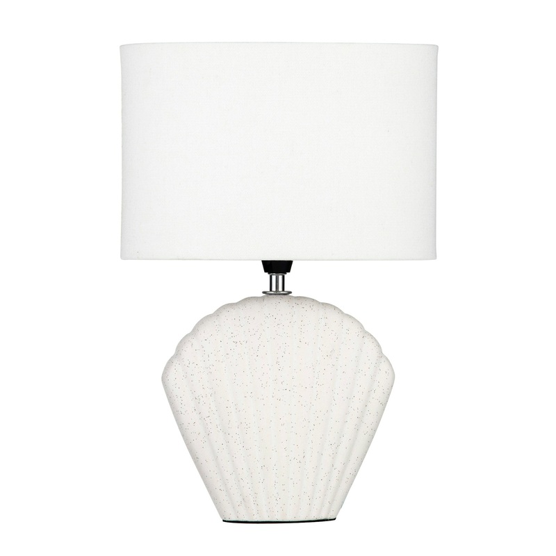 Amalfi Seashell Table Lamp White Speckle 24.5x15x36cm