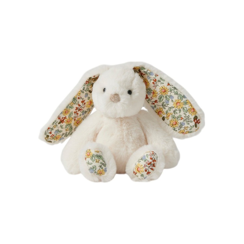 Jiggle & Giggle Floral Plush Rattle Bunny White Small