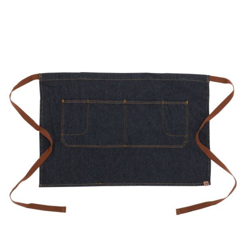 Chef Works AW048IBL Memphis Half Bistro Apron, Indigo Blue, 28-1/2" x 19"