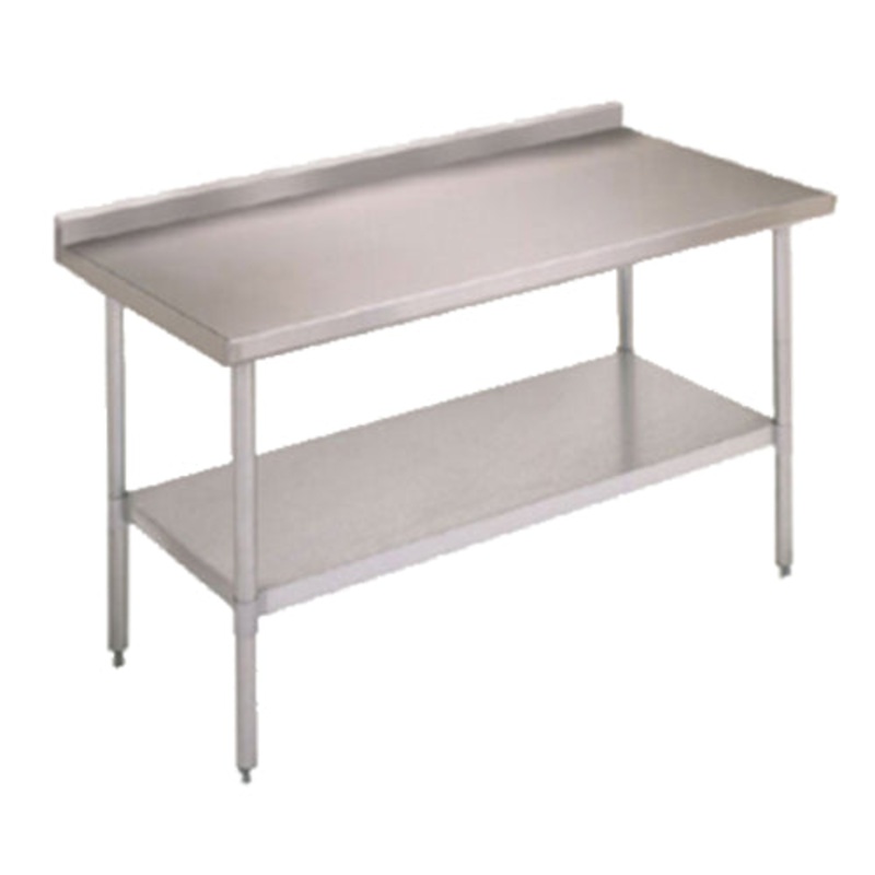 Kintera KHWT2448S-4 Work Table w/ Backsplash, Stainless Steel Top & Legs, 48" x 24"