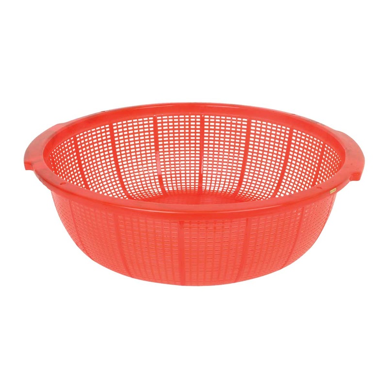 Thunder Group PLFP001 Colander w/ Handle, Red, 18-1/2"