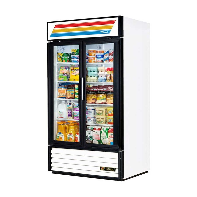 True GDM-35-HCTSL01 Two Section Glass Door Refrigerated Merchandiser, White