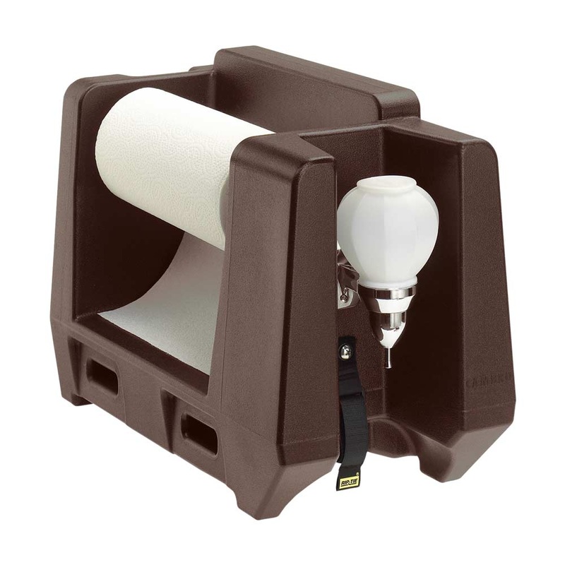 Cambro HWAPR131 Handwashing Station w/ Paper Towel Roll & Soap Dispenser, Dark Brown