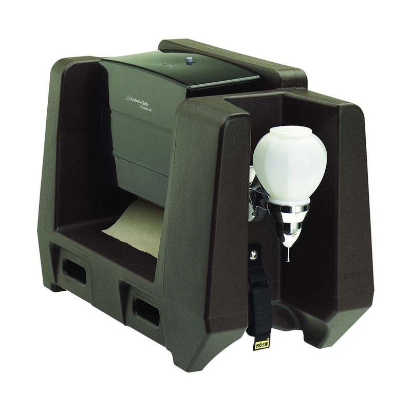 Cambro HWATD131 Handwashing Station w/ Multi-Fold Paper Towel & Soap Dispenser, Dark Brown