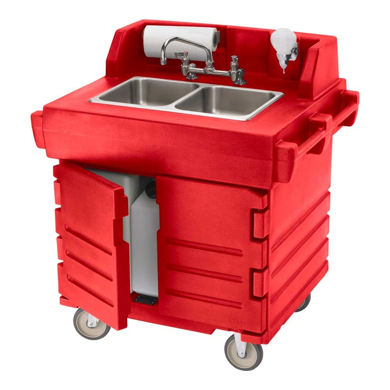 Cambro KSC402158 Camkiosk Hand Sink Cart, Hot Red