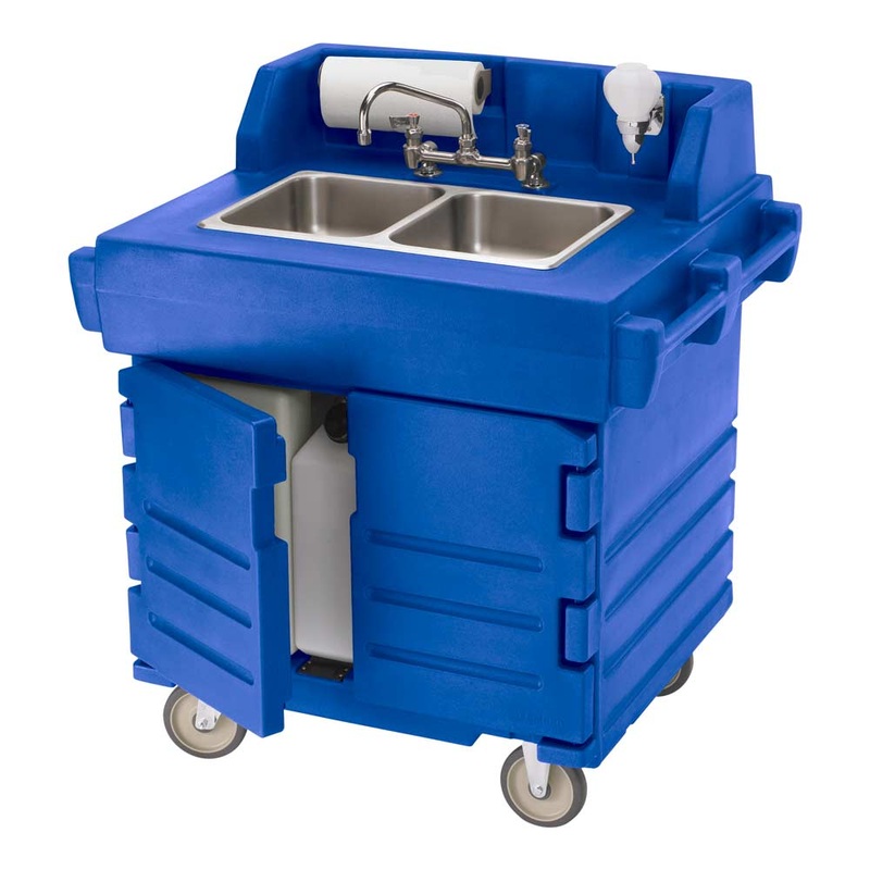 Cambro KSC402186 Camkiosk Hand Sink Cart, Navy Blue