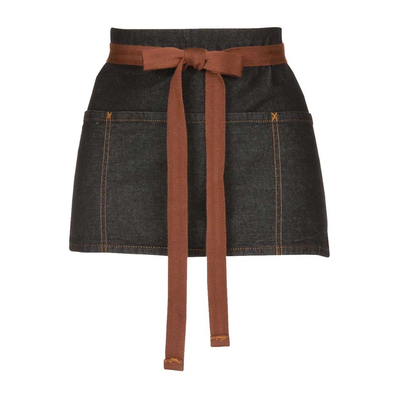 Chef Works AW054BLK Memphis Waist Apron, Black, 23" x 12"