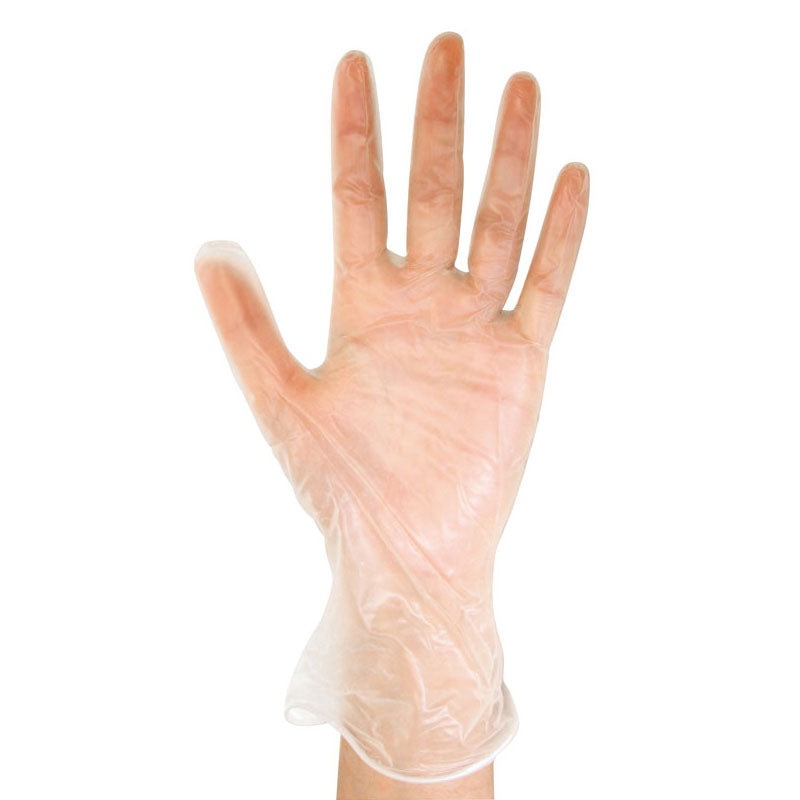 Clear Vinyl Gloves, Large, Powder Free, Box of 100