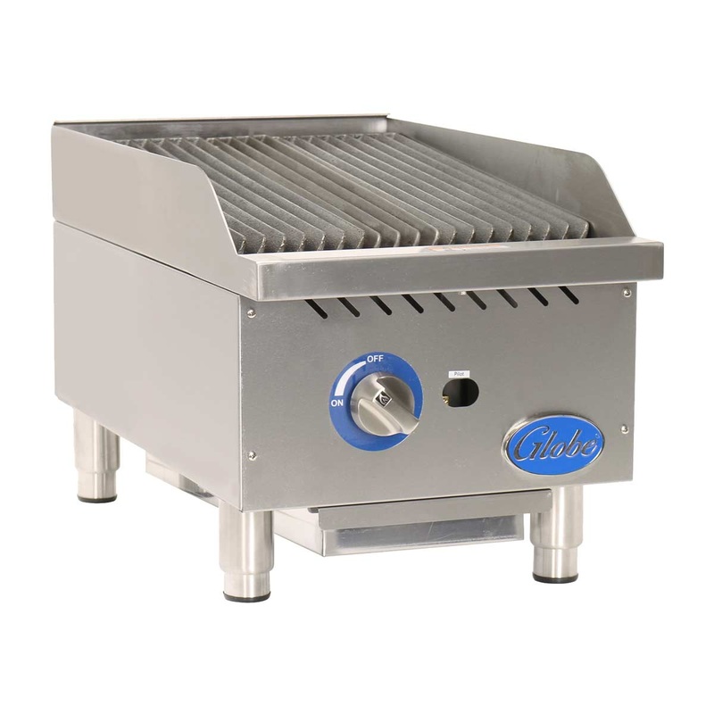 Globe GCB15G-RK Gas Countertop Charbroiler w/ Char Rock Kit, 15"