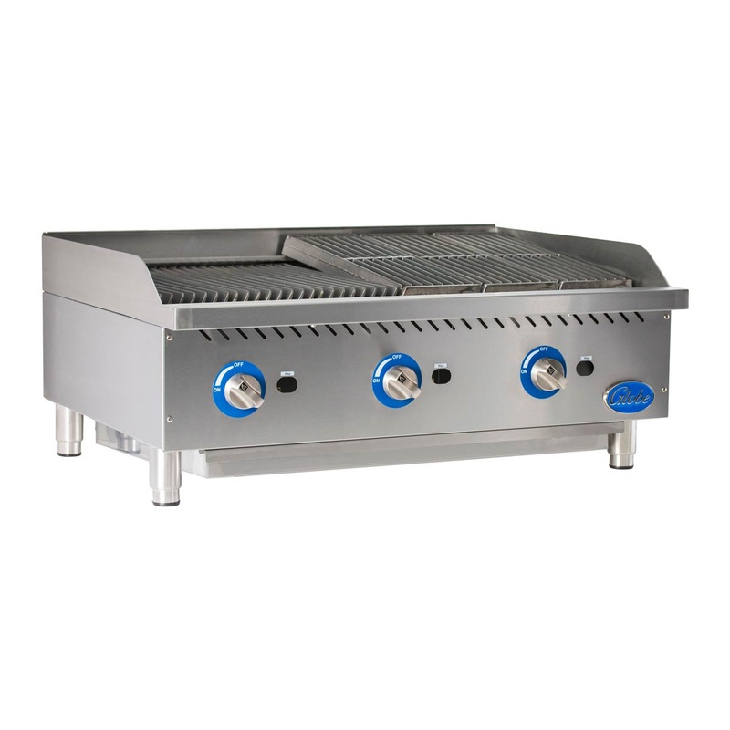 Globe GCB36G-RK Gas Countertop Charbroiler w/ Char Rock Kit, 36"