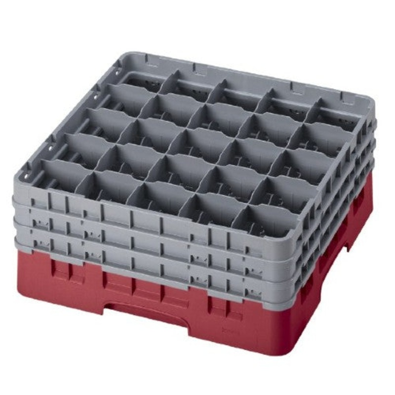 Cambro 25S738416 Camrack Glass Rack, Cranberry, 25 Compartment