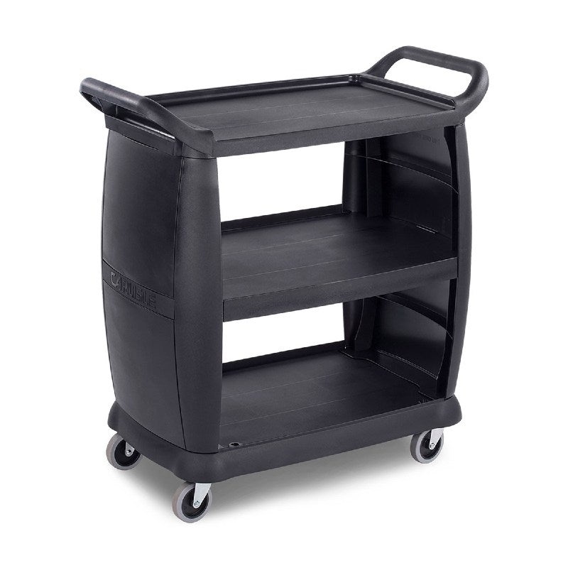Carlisle CC203603 Bussing and Transport Cart, Black, 18" x 36-1/4" x 38"