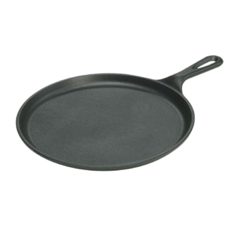 Lodge L9OG3 Round Cast Iron Griddle, Seasoned, 10-1/2"