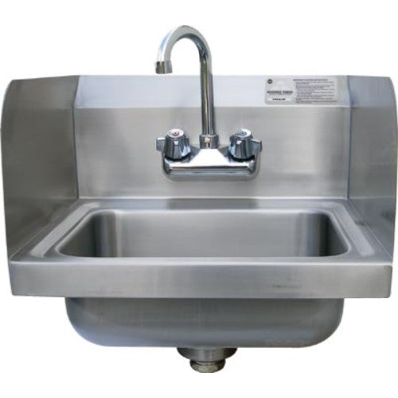 Advance Tabco 7-PS-EC-SP Hand Sink with Side Splash, Wall Mount, 17" x 15 1/4" x 13" O.A. Height