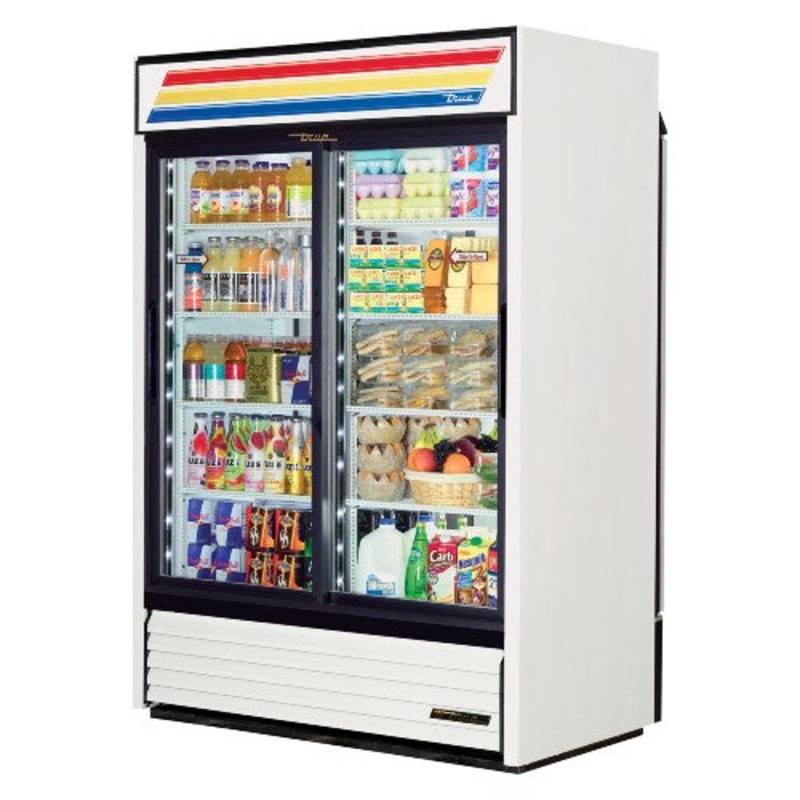 True GDM-47RL-HC-LD Glass Door Merchandiser, Cooler, 2 Sliding Doors, Pass-Thru, 54" Wide