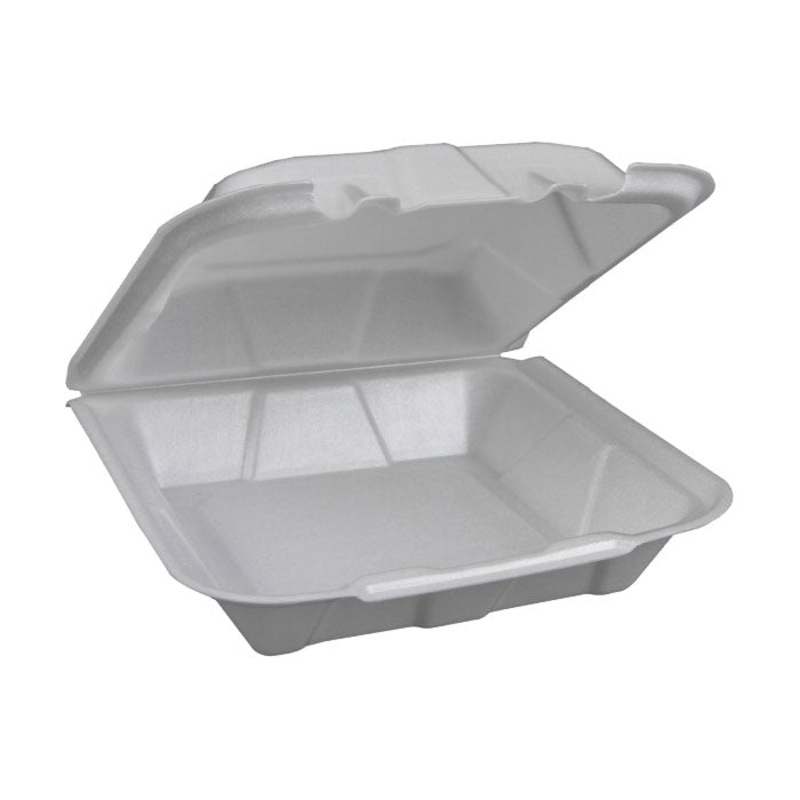 Vented Foam 1-Compartment Takeout Container, 8" x 8" x 3", Case of 150