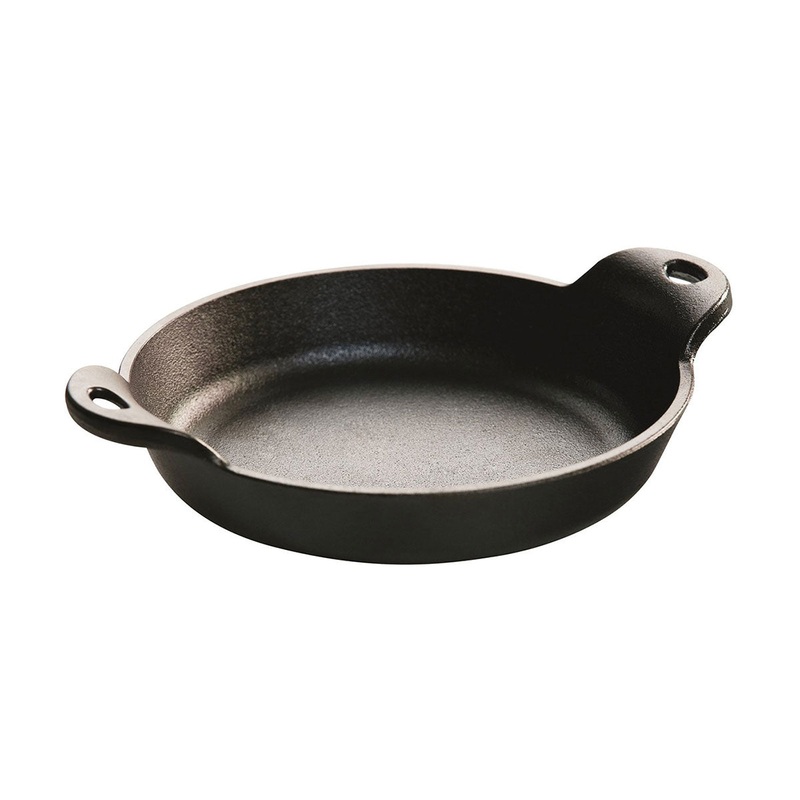Lodge HMSRD Heat-Treated Cast Iron Round Mini Server, Seasoned, 14 oz.