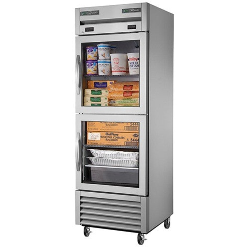 True T-23DT-G Reach-In Dual Temp Refrigerator/Freezer, Half Size Glass Doors, 27" Wide
