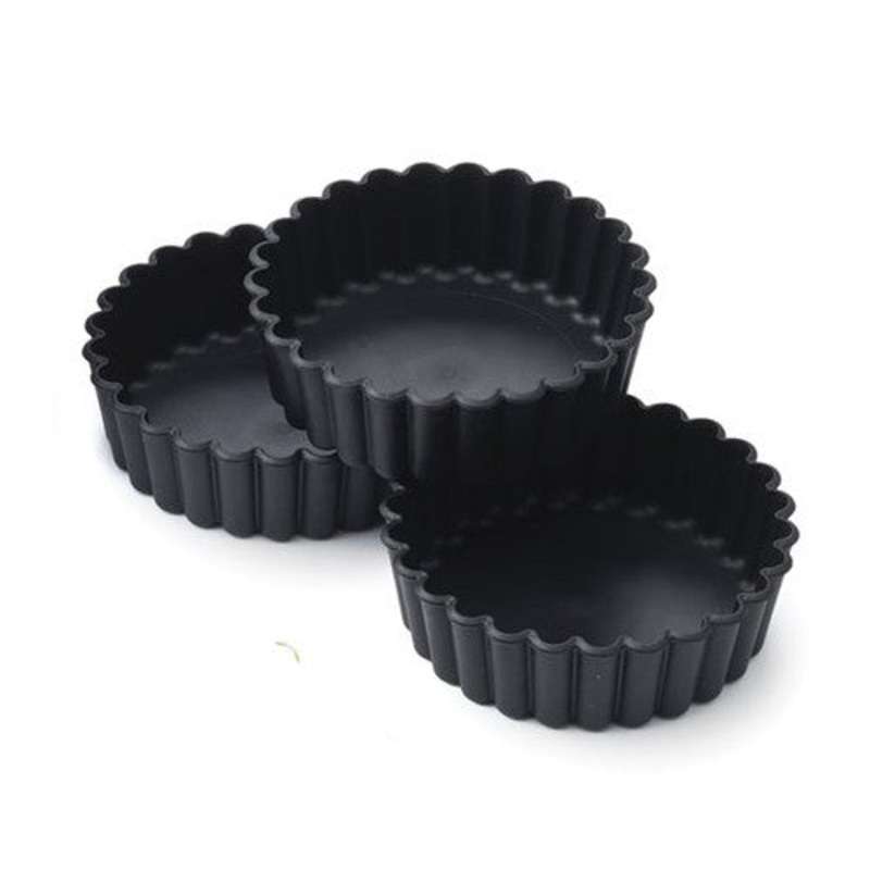 Matfer 345657 Exoglass Tartlet Mold, Fluted 3-1/2" dia. x 5/8"H, Pack of 12