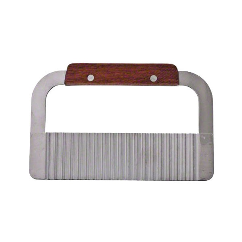 Stainless Steel Crinkle Garnisher w/ Wood Handle