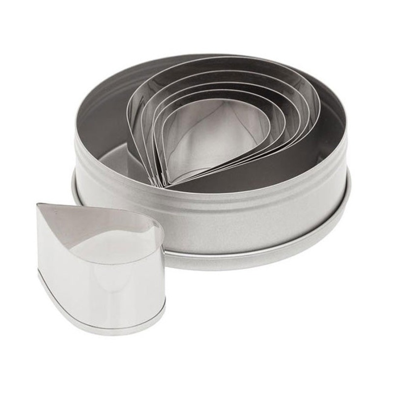 Ateco 5252 6-Piece Plain Tear Drop Cutter Set