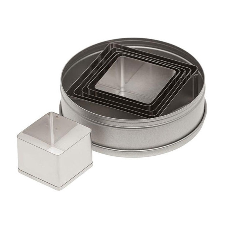 Ateco 5253 6-Piece Plain Square Cutter Set