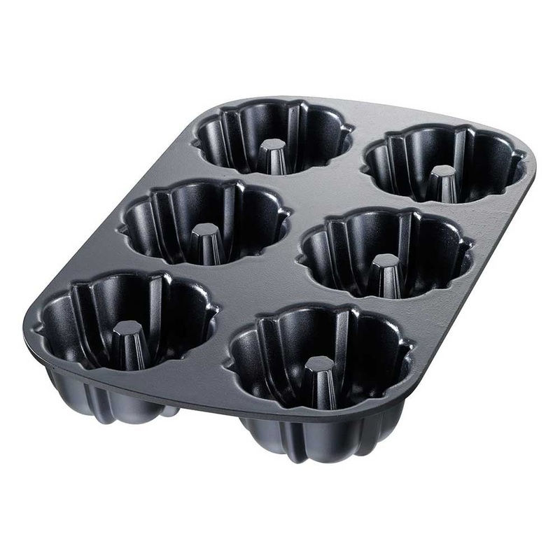 Chicago Metallic 50624 Fluted Muffin Bundt Pan, Sheet of 6