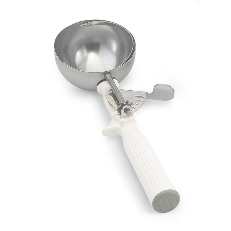 Vollrath 47139 #6 Disher, White, 5-1/3 oz.