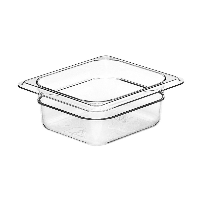 Cambro 62CW135 Camwear 1/6 Size Food Pan, Clear, 2-1/2" Deep