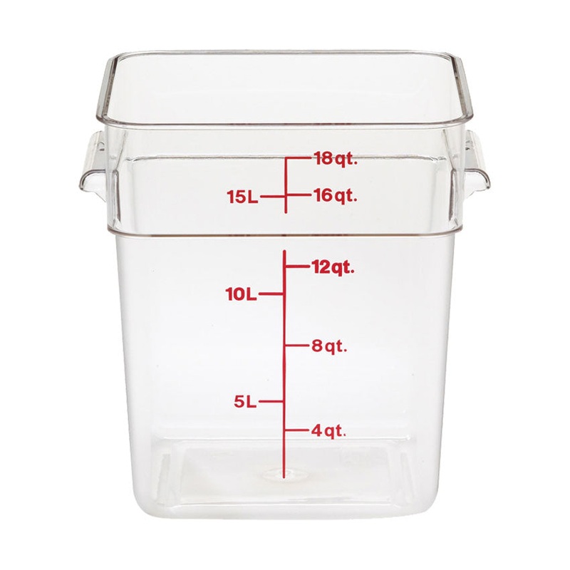 Culinary Essentials by Cambro 18SFSCW135 CamSquare Camwear Storage Container, Clear, 18 qt.