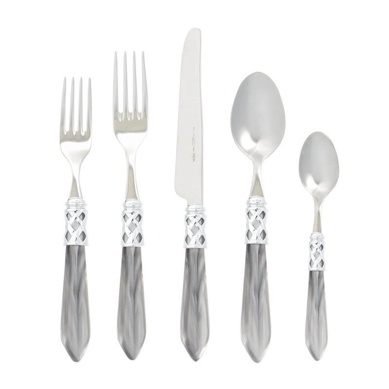Aladdin Brilliant Light Gray 5-piece Flatware Place Setting, Set/4